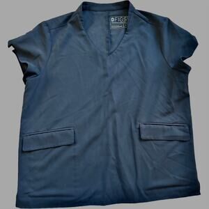 EUC Black Women's Figs Flap Pocket Scrub Top Size Women's Large